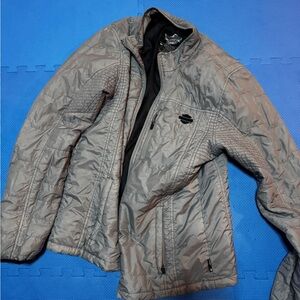 Harley-Davidson Men's Silver Quilted Jacket